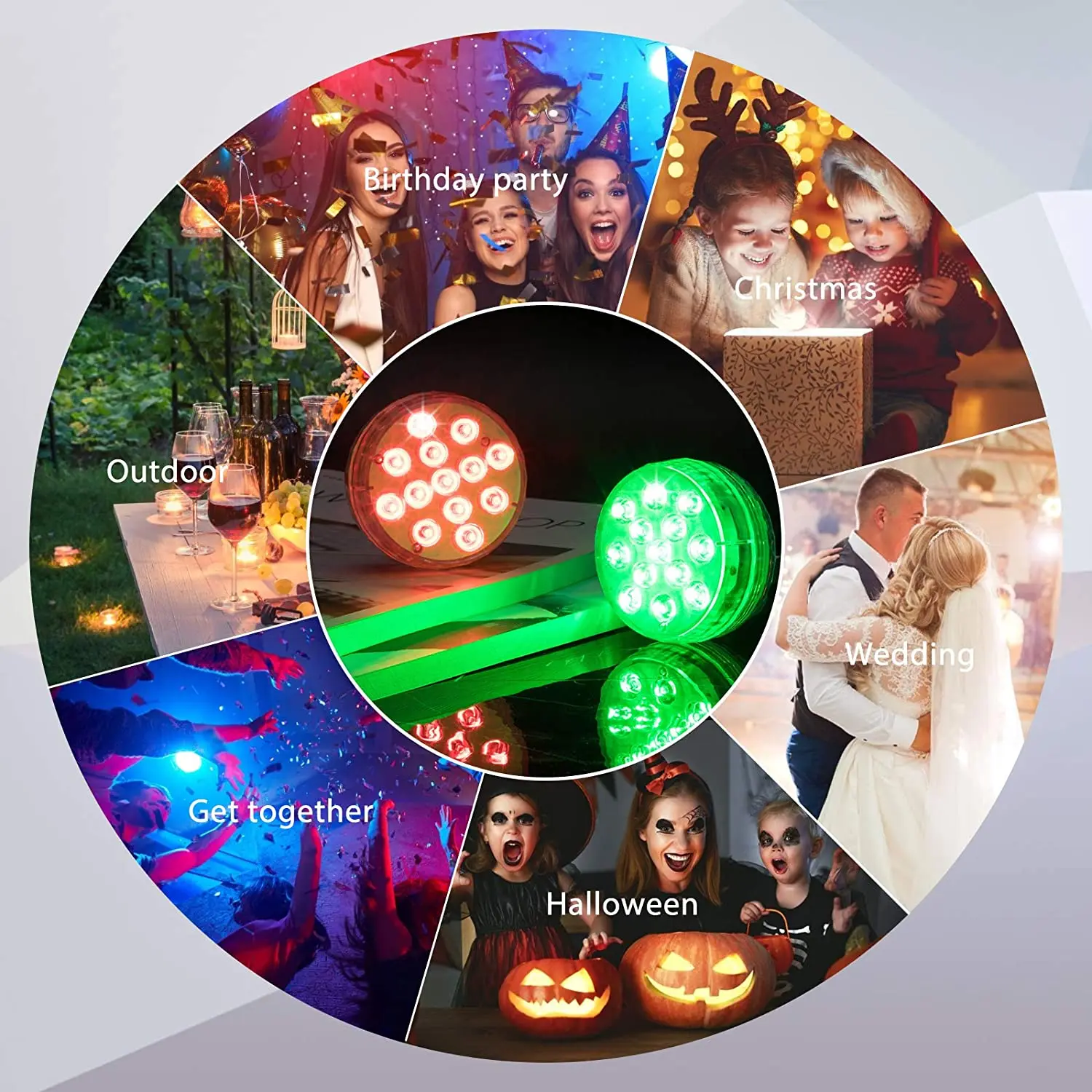 2021 обновления 13 Led Дистанционное управление RGB погружной светодиодный светильник