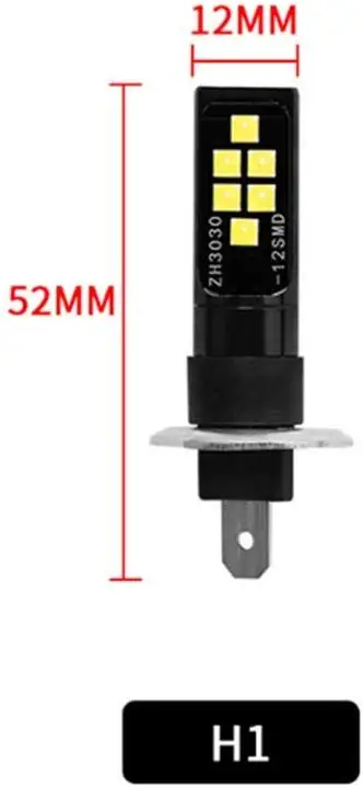 12v 24v H1 h3 led bulb fog lamp dlr conversion 12smd 3030 2000 lm 6000k white Blanc pure ess t | Автомобили и мотоциклы