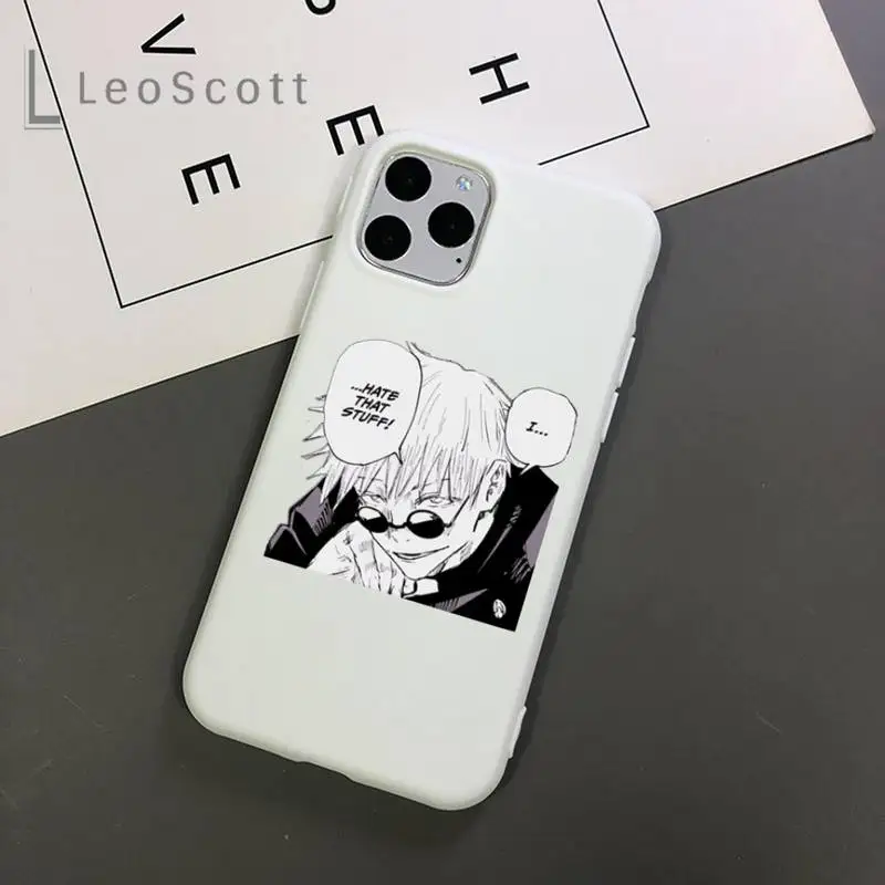 

Jujutsu Kaisen Anime Cartoon Phone Case Candy Color for iPhone 11 12 mini pro XS MAX 8 7 6 6S Plus X 5S SE 2020 XR