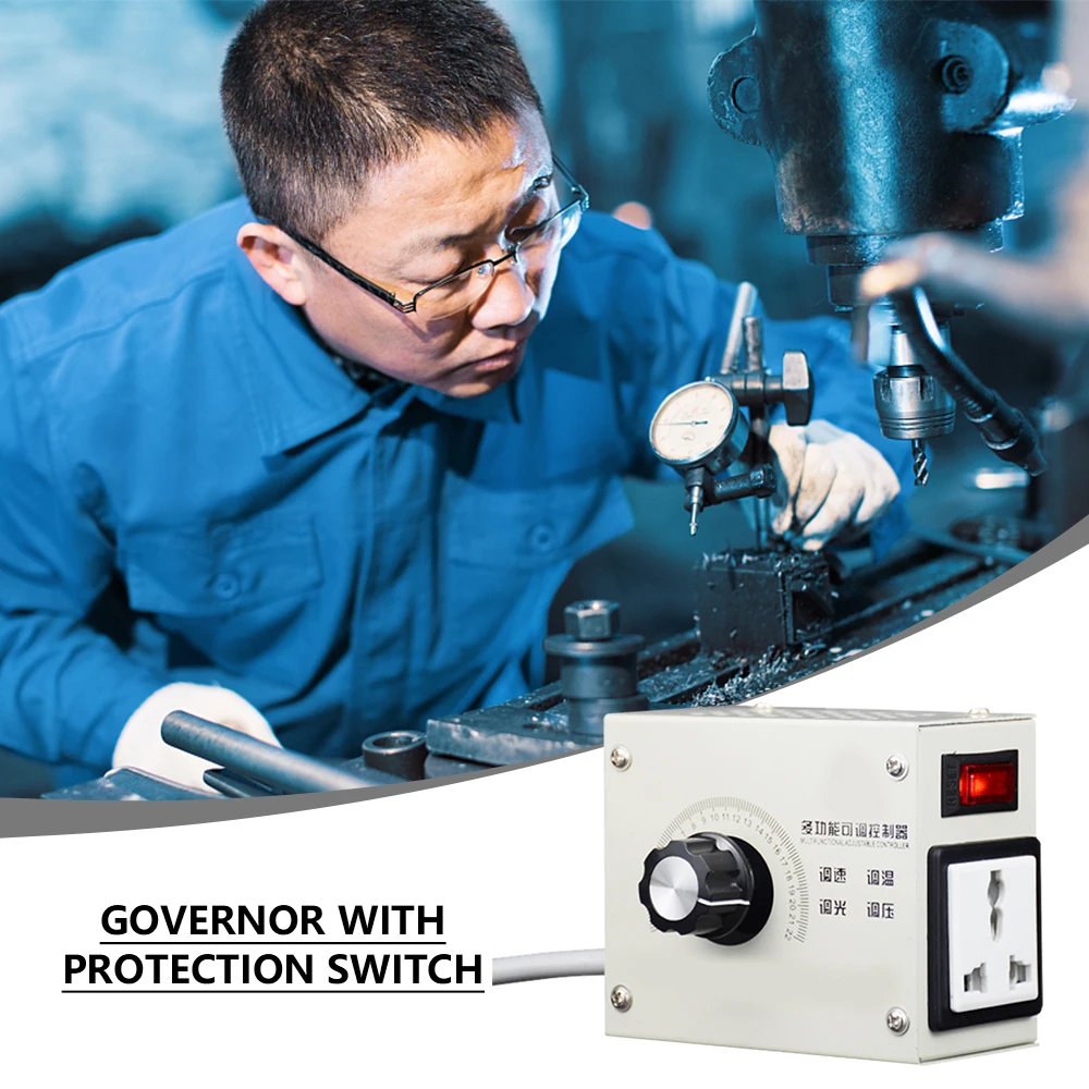 

Motor Speed Controller AC 220V 4000W Variable Voltage Pressure Regulator For Fan Speed Motor Dimmer with Ptotector Switch