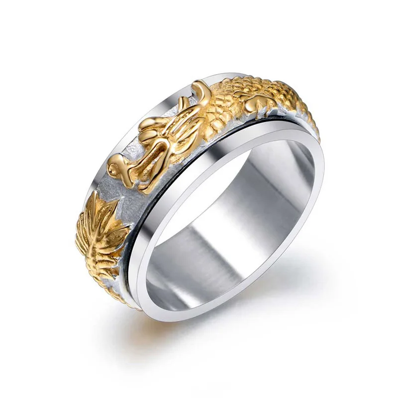 

Wholesale Dragon Titanium Steel Crystal Rings Accessories Jewel Finger Ring Fashion Jewelry Birthday Couple Lover Party Gifts