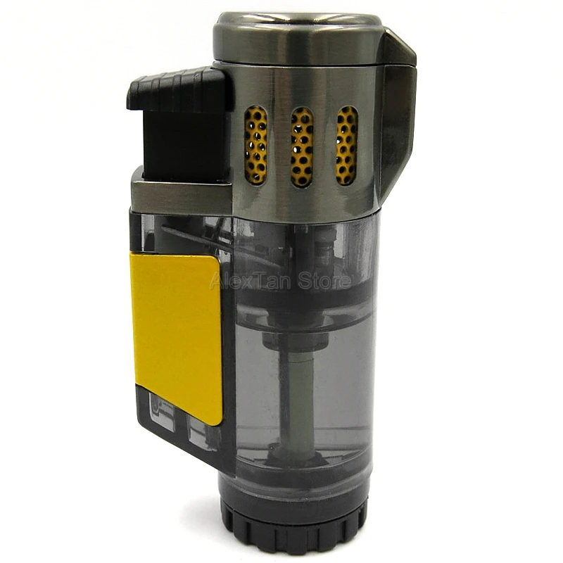 COHIBA элегантная прозрачная Зажигалка Winproof 3 Jet зажигалка факела сигарета регулируемые зажигалки для сигар