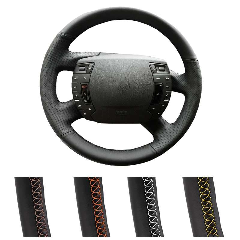 DIY заказной чехол рулевого колеса автомобиля для Citroen C5 2008 2017 Авто искусственная