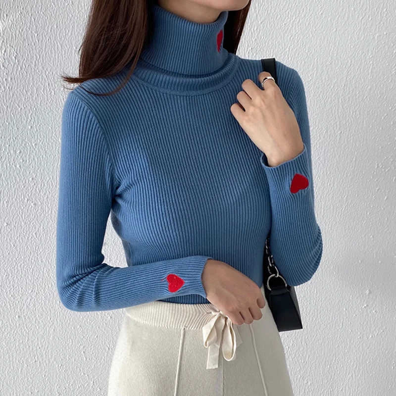 

Свитер женский хлопковый, в стиле ретро, с высоким воротом, зимний, свободный, в японском стиле, в стиле Харадзюку, трикотажный, 2020