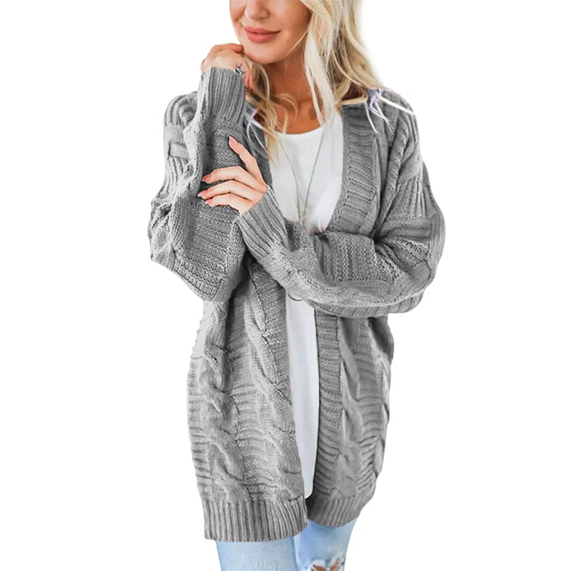 Tmwevn европейский и американский сплошной цвет средней длины толстый вязаный