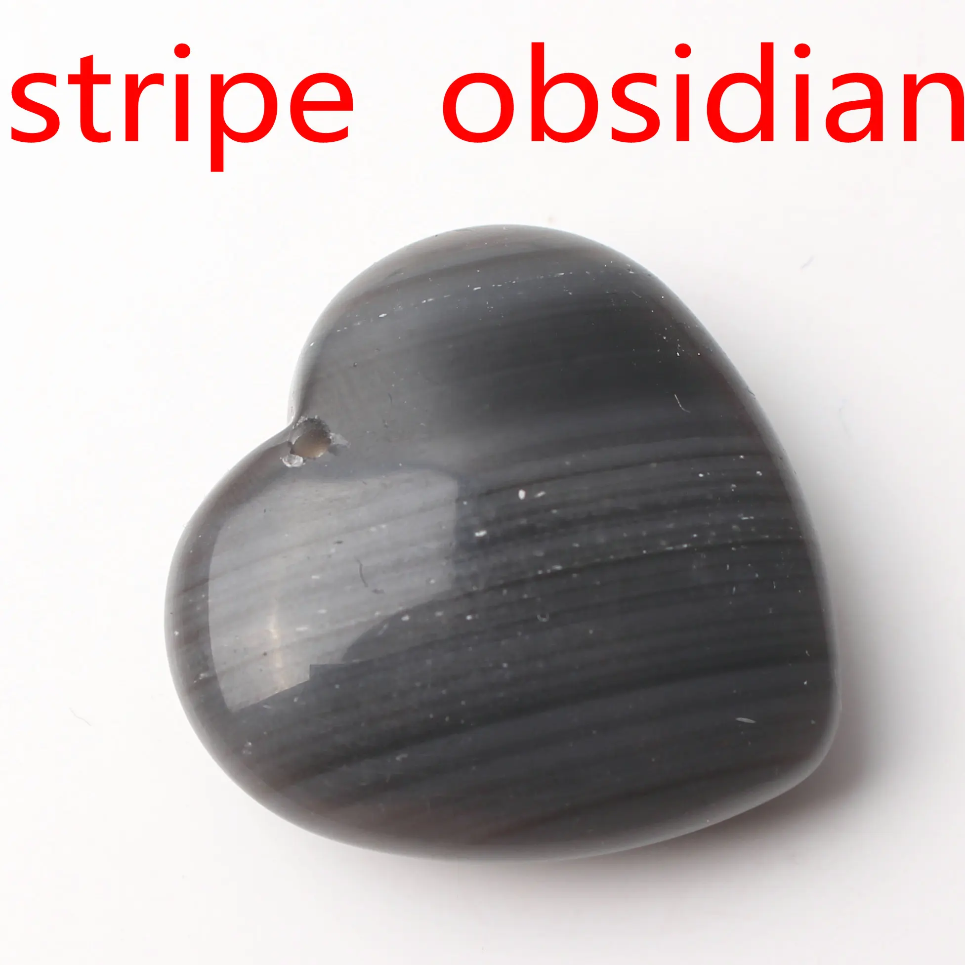 Stripe obsidian Натуральный кристалл Аметист Роза Кварц сердце форма кулон с отверстием ожерелье аксессуары ювелирных изделий камень, реики целебный подарок - Цвет: Stripe obsidian