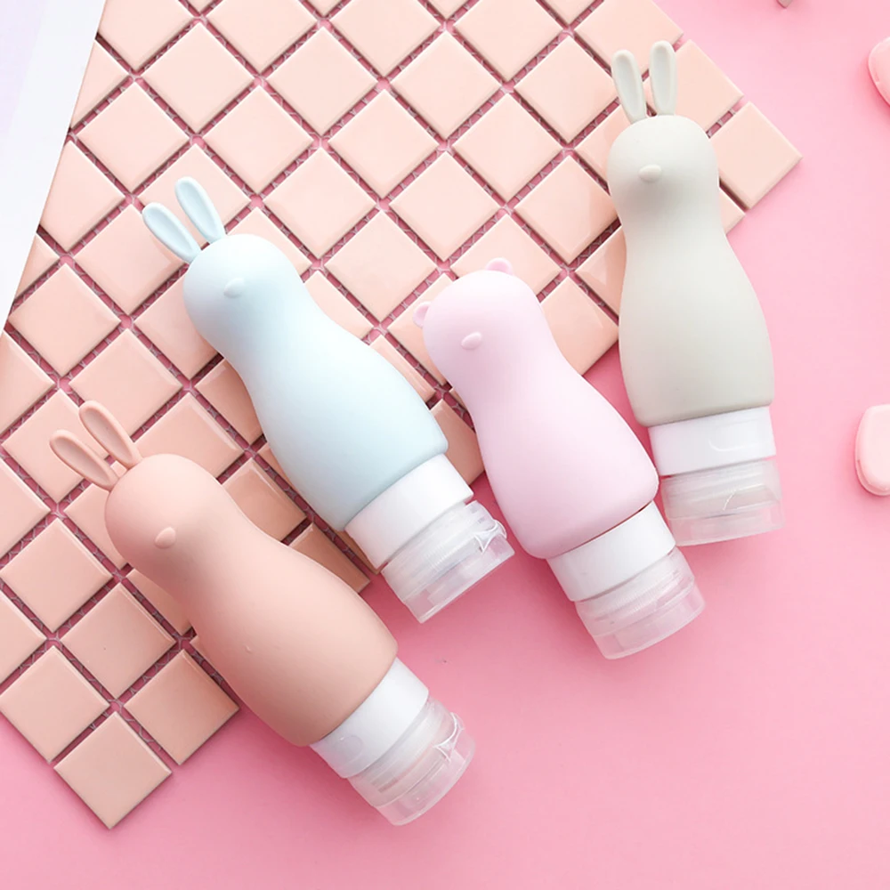 1PCs 90ml Cartoon Animal Modeling Travel Squeeze Bottles Silicone Empty Shampoo Lotion travel bottle Cosmetic sample Containers - купить по