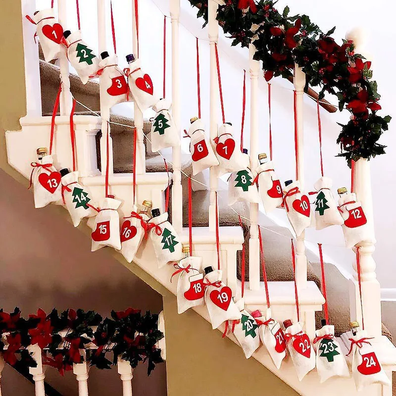 Рождественский Адвент календарь 24/31 дней подвесная гирлянда конфета подарок