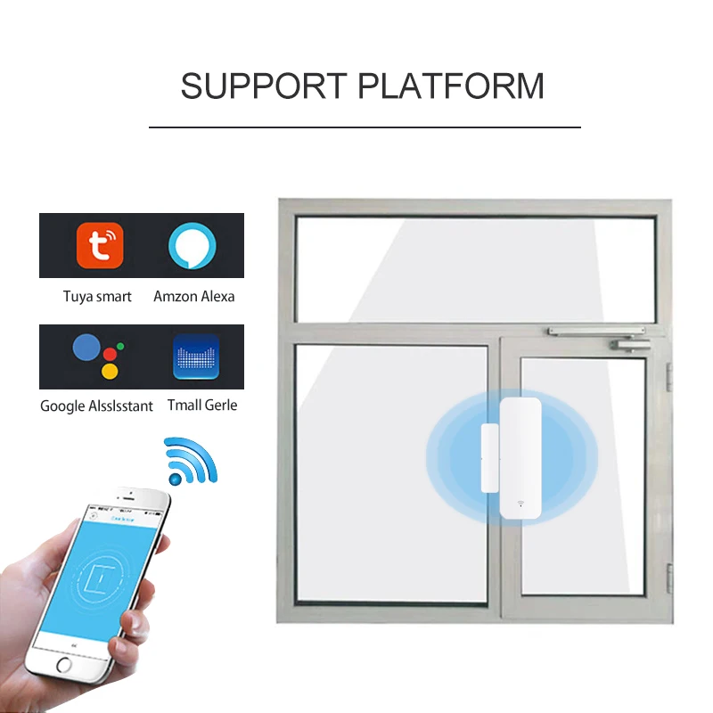 Tuya smartlife WIFI двери/окна открытые/Закрытые детекторы Wifi уведомления оповещения