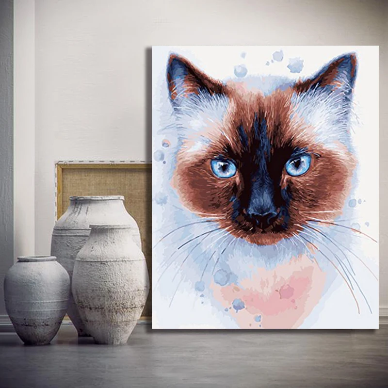 Diy Цифровая картина цвет животных Кролик Фламинго Пудель Сова Тигр лошадь