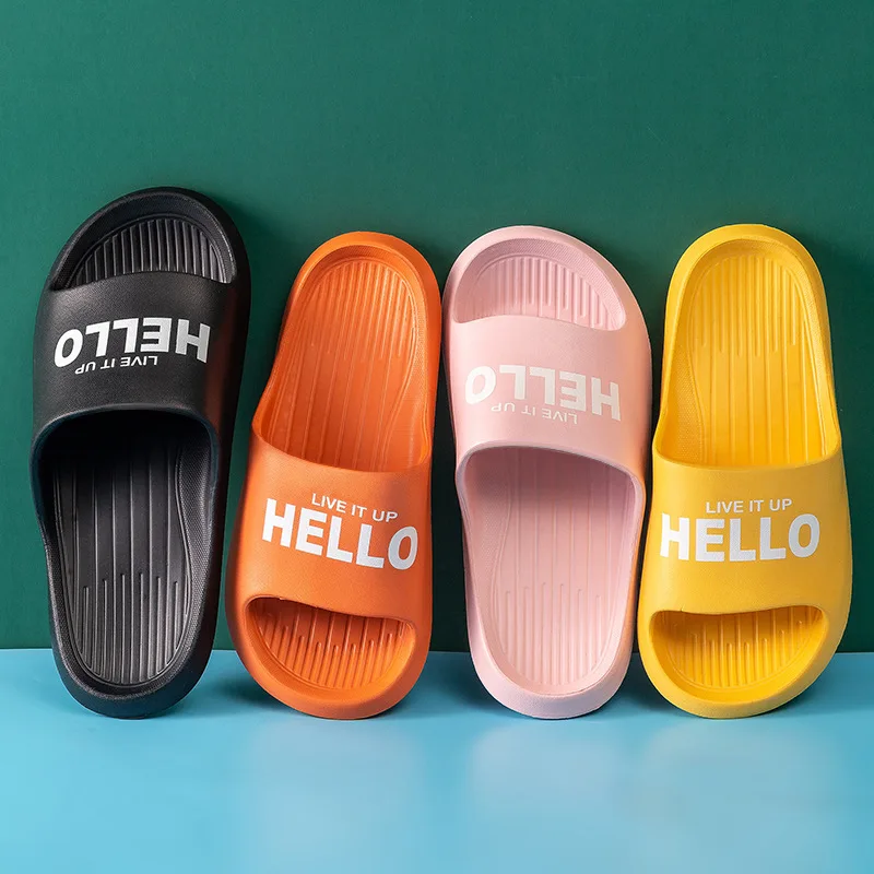 

2021 New Sandals And Slippers For Couples Bathroom Non-slip Mute Thick-soled Slippers For Women's Outer Wear Fashion Sandals