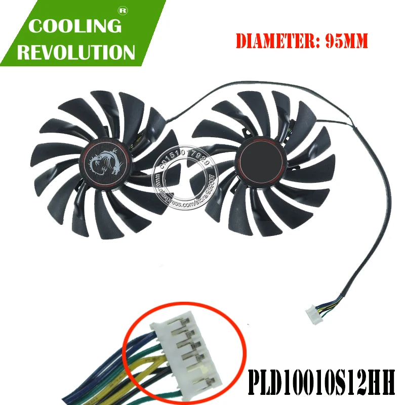 2 шт./компл. PLD10010S12HH графический вентилятор для MSI GTX 980Ti 980 970 960 950 R9 380 390 390X|cpu fan|cpu
