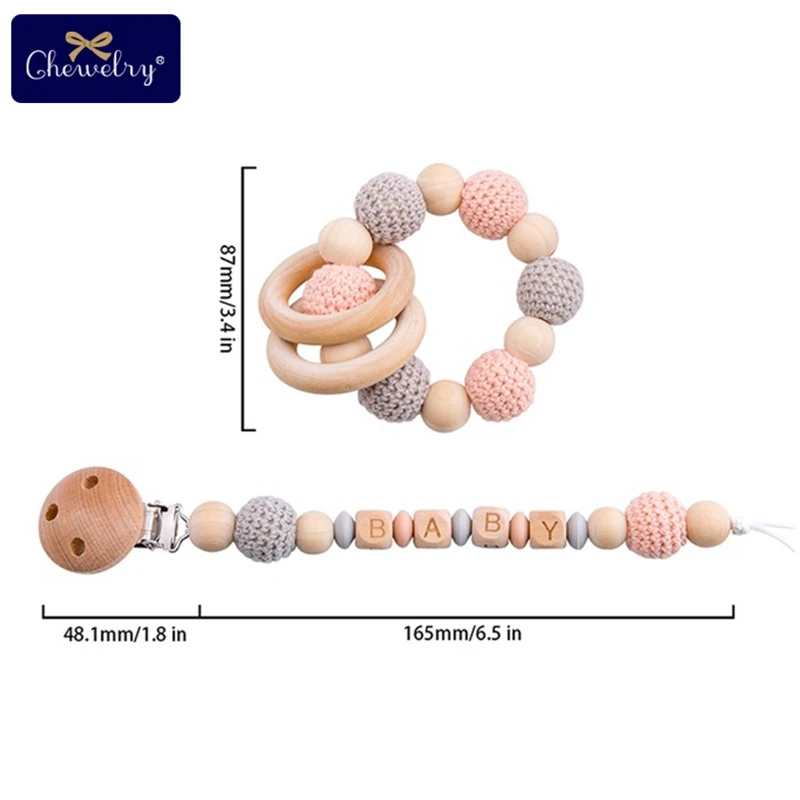 Owl Set 1 1 комплект/3 шт., детский деревянный прорезыватель, детская коляска, Детские Силиконовые Бусины, погремушка, Детская пустышка, зажим для соски, цепочка для коляски, игрушки - Цвет: Owl Set 1