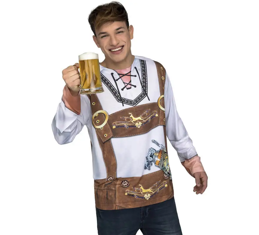 Мужская белая футболка для баварского костюма-Октоберфест-мир от стран и