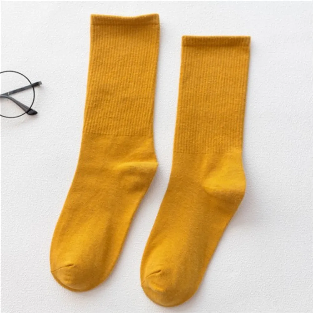 Носки женские хлопковые однотонные забавные 1 пара | Женская одежда