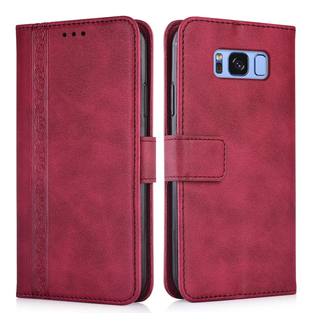 Luxury Flip Wallet Leather Case for Samsung Galaxy S8+ S8 Plus G955 SM-G955F Magnetic Book Protect phone back Cover