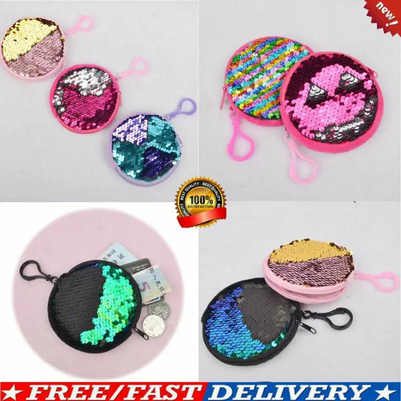 Детские Мини Кошельки для монет мальчиков и девочек сумка с блестками модные