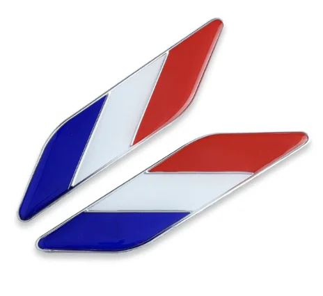 Пара Французский флаг авто крыло боковая эмблема юбки значок наклейка