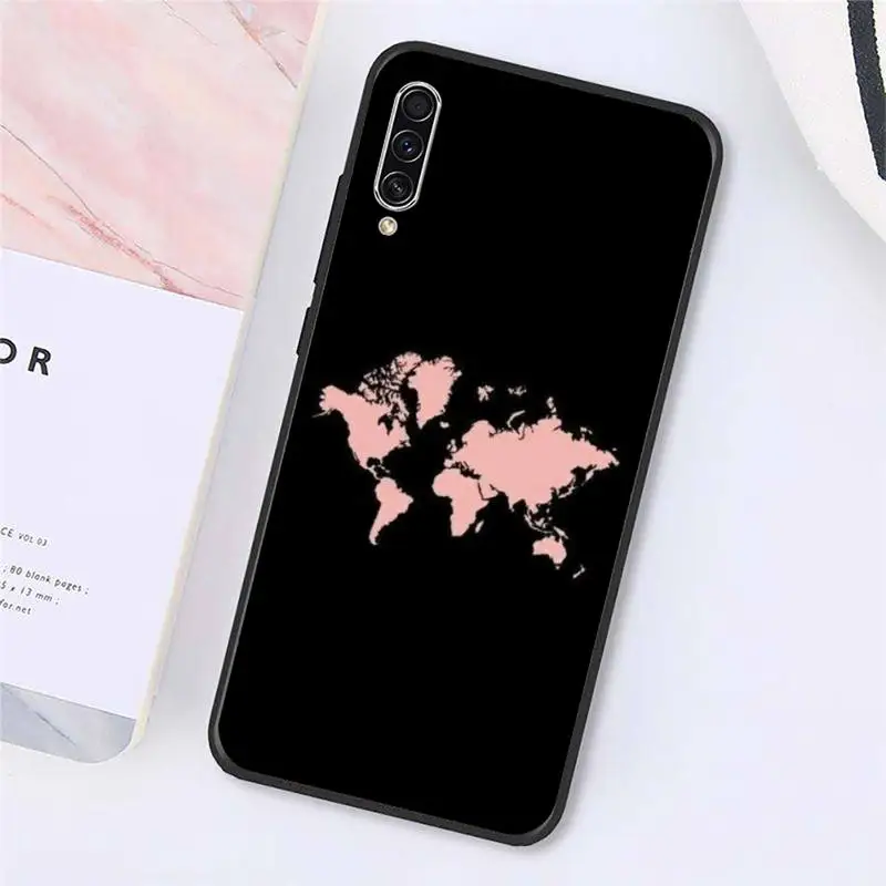 

World Map Travel aircraft Phone Case For Samsung galaxy S 9 10 20 A 10 21 30 31 40 50 51 71 s note 20 j 4 2018 plus