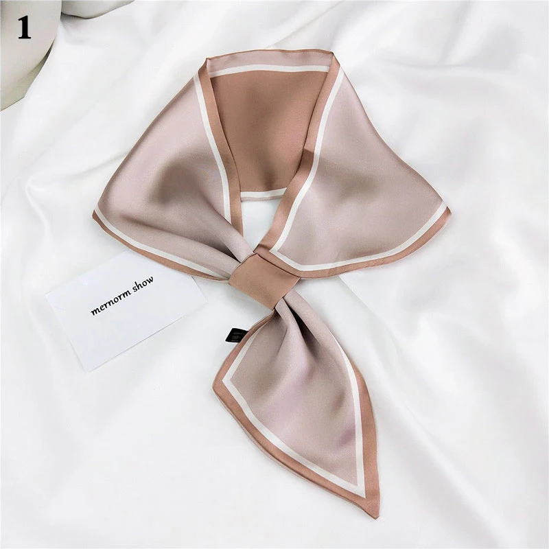 

New Satin Silk Scarf For Women Long Skinny Kerchief Print Double Side Hair Scarfs Headband Neck scarf For Ladies Accessories