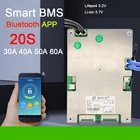 Защитная Плата Smart BMS 20S, устройство для защиты литий-ионных и литий-ионных батарей Lifepo4, баланс BMS Liion, Bluetooth, приложение для ПК, 72 В, 60 В, 60 А, 50 А, 40 А, 30 А