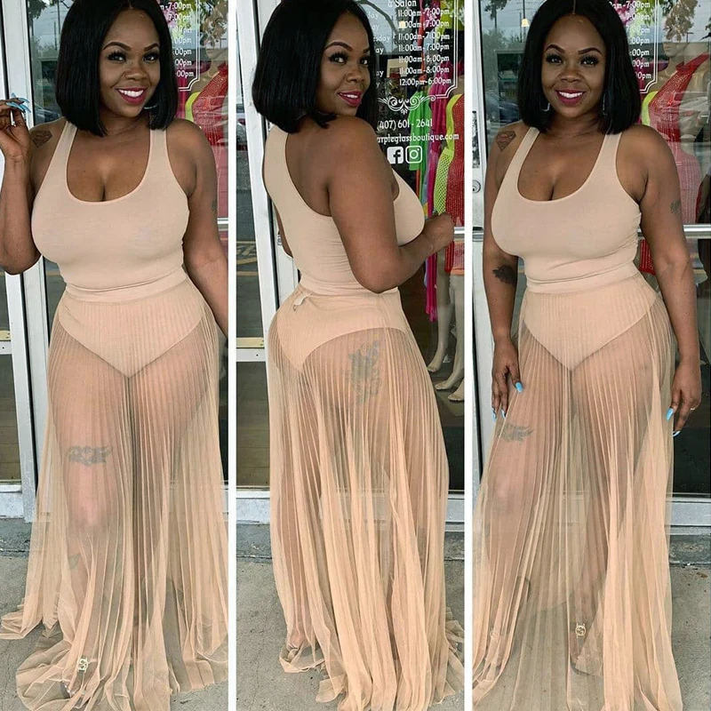 Женский костюм певицы сексуальный комбинезон бежевого цвета для танцев на шесте