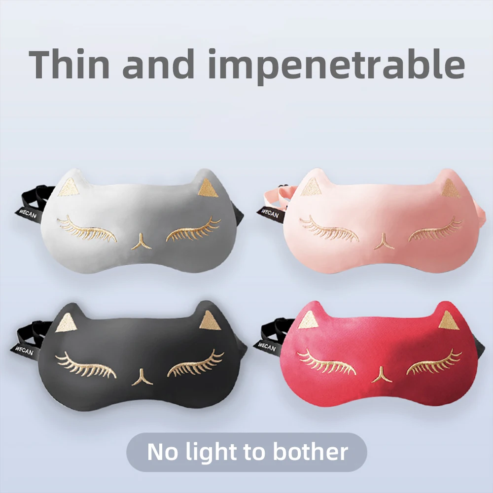 

Sleeping Mask Earplugs Eye Cover Pure Silk Sleep Night Mask Cute Cat Mulberry Silk Sort For Women Men Noise Reduction Rest Nap