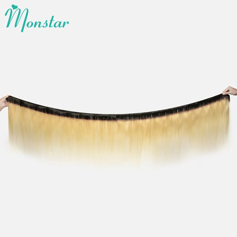 Monstar прямые пряди для волос с фронтальной поверхностью 360 перуанские волосы