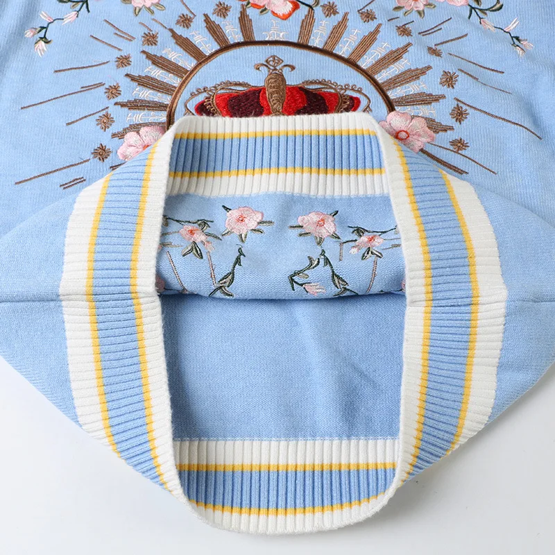 Новинка зимние женские свитера GRUIICEEN с цветочной вышивкой трикотажная одежда