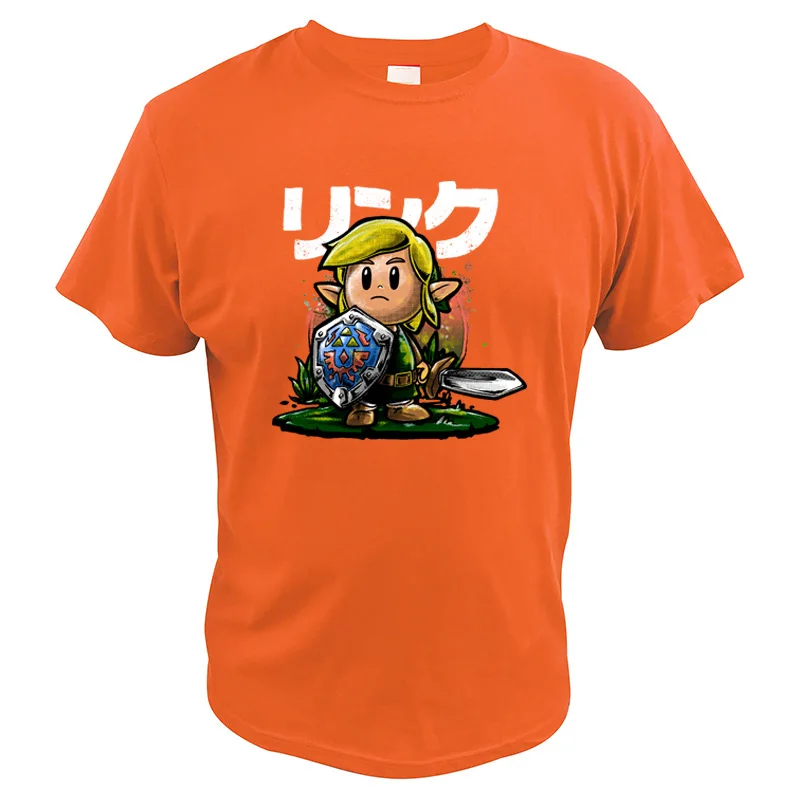 Оранжевый Футболка с надписью Legend of Zelda, хлопок, цифровой принт, высокое качество, футболки для видео игр, топы, футболка с надписью Link's Awakening - Цвет: Оранжевый