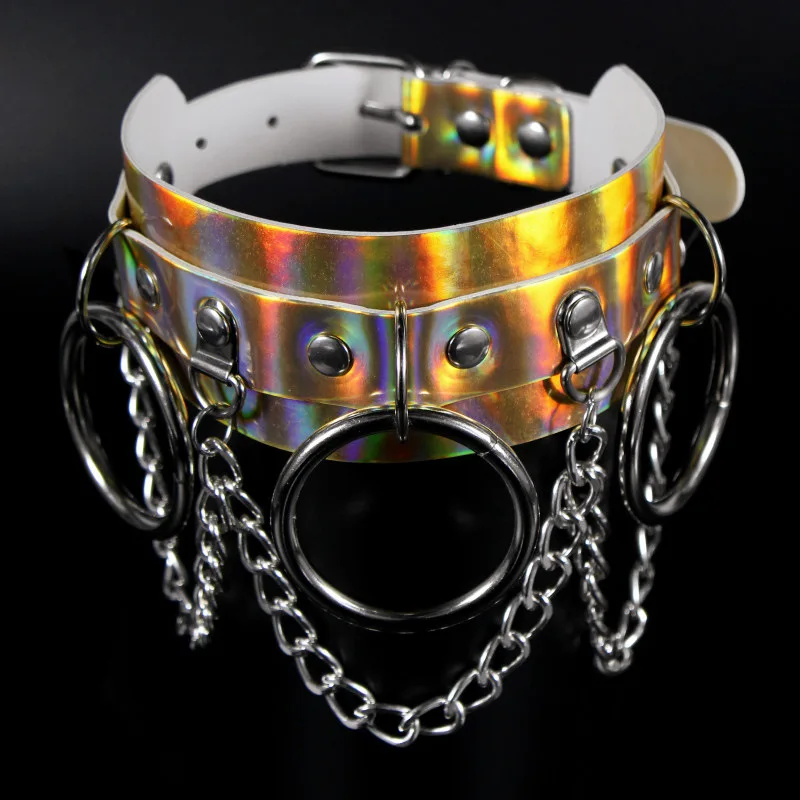 

Spike belt collar women O-round pu leather goth choker necklace for women party club chocker gothic jewelry Harajuku