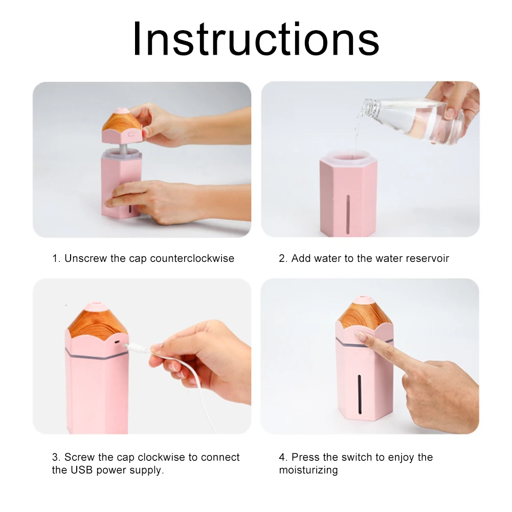 Карандаш увлажнитель желтый 230 мл Офис USB мини прохладный туман Светодиодный