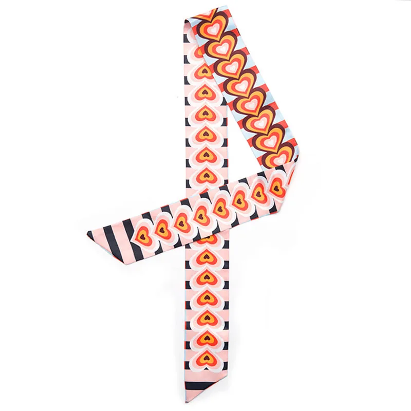 Женская модная сумка с принтом Love маленькая саржевая шелковая шарф лентой