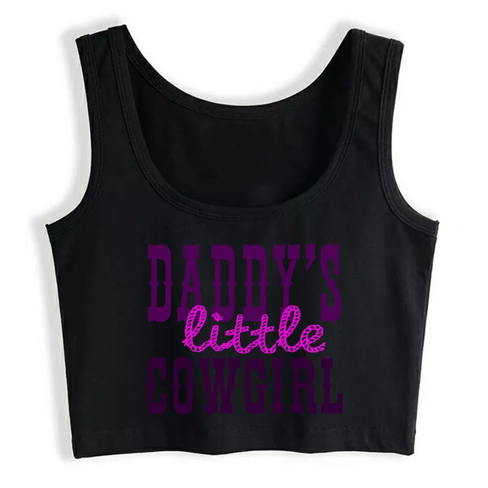 

Crop Top Women Daddys Little Cowgirl Aesthetic Y2k Harajuku Gothic Tank Top Female Clothes
