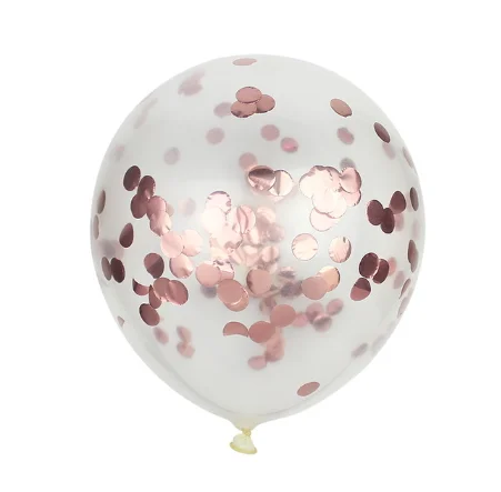 rose gold 5 шт. 12 дюймов воздушные шары вечерние свадебные украшения золотой серебряный черный многоцветный воздушный шар "Конфетти" толстый Грушевый шар украшение - Цвет: rose gold