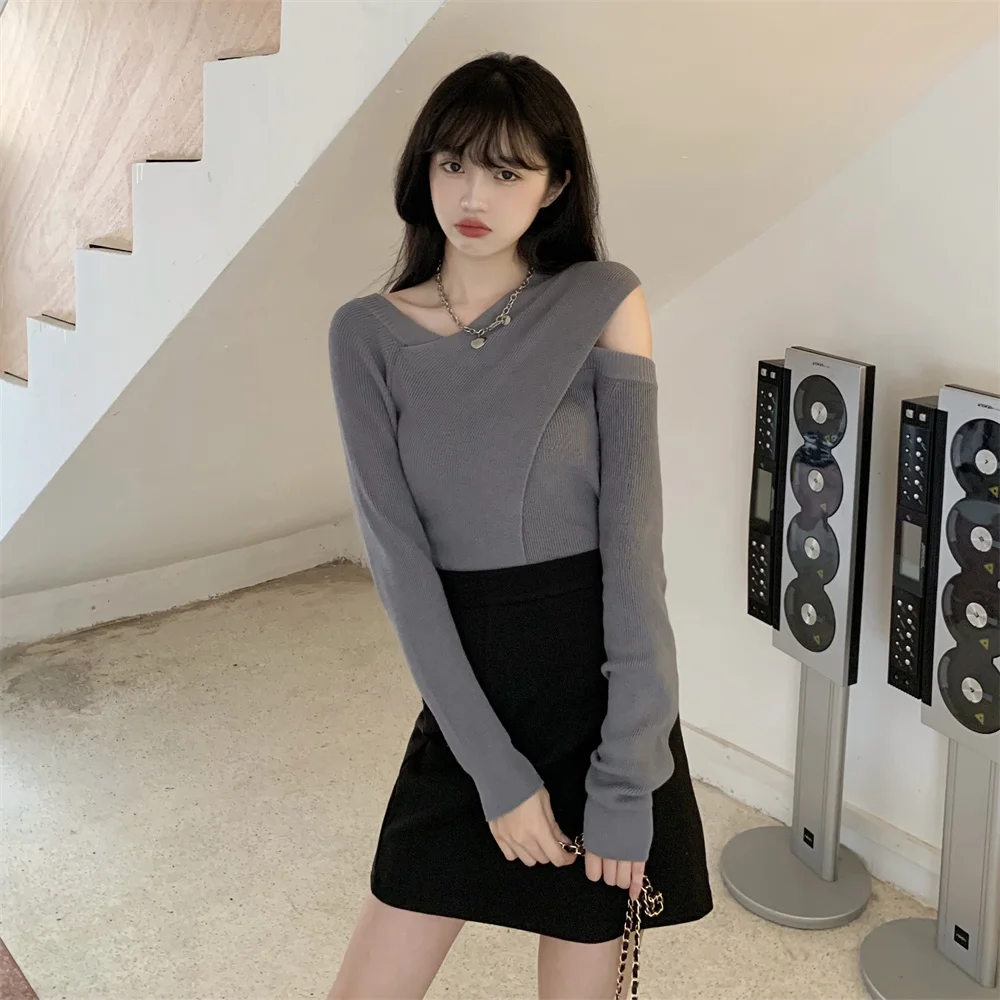 

Autumn and Winter Korean New Fashion Sexy off-the-Shoulder SweaterRachel