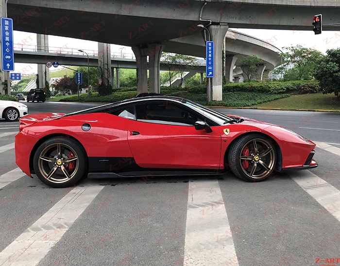 Z-ART из углеродного волокна боковые юбки для Ferrari 458 высокого качества углеродного волокна боковой спойлер для Ferrari 458 углеродного волокна боковые губы