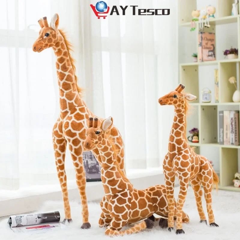 

Lifelike Giraffe Plush Toys Real Life Cute Stuffed Animal Soft Giraffe Doll Big Giant Size Birthday Gift Kids Toy gifts