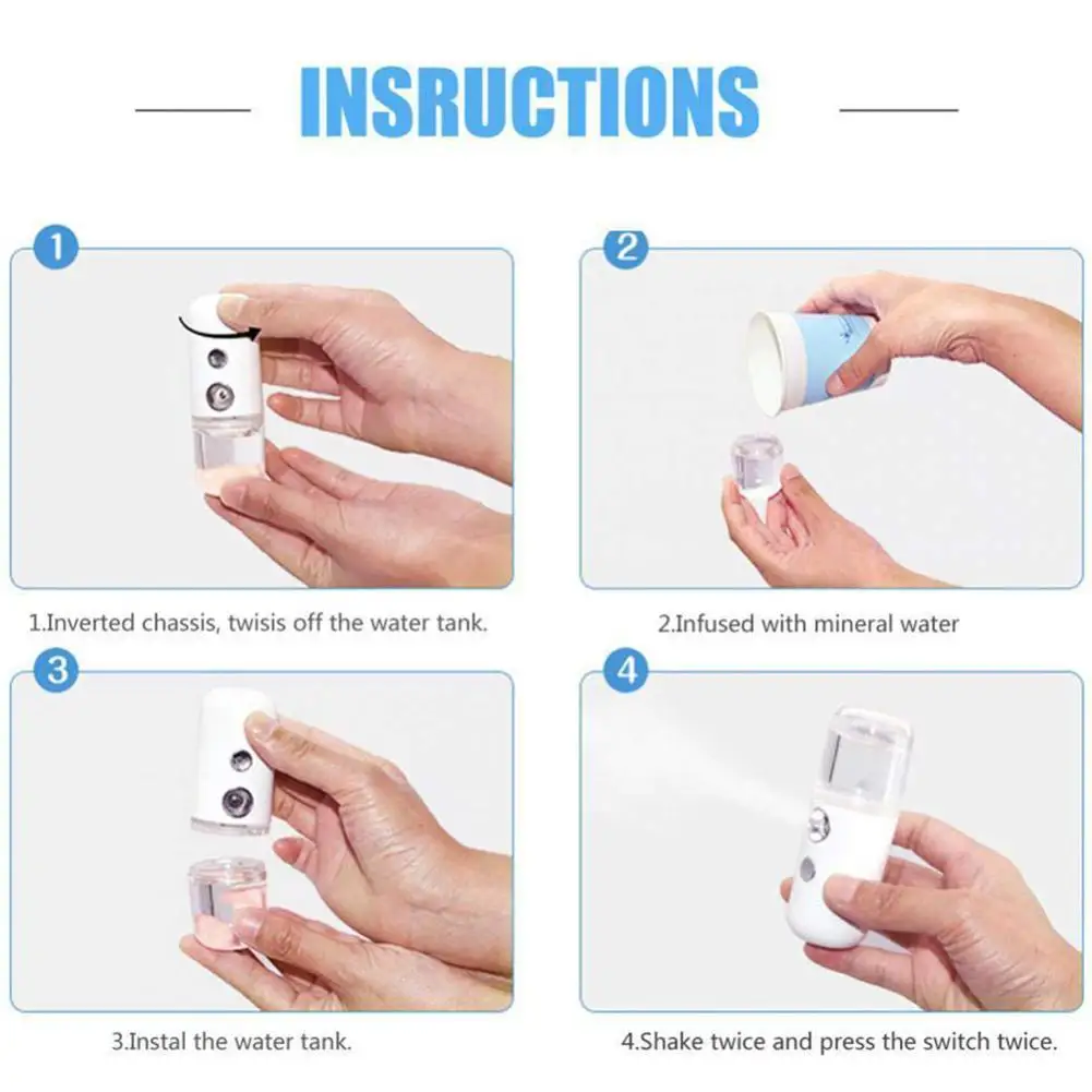 

Nano Vaporizer Face Spa Moisturizing Mist Spray Machine Steamer Humidifier USB Skin Care Beauty Tools 5 Colors