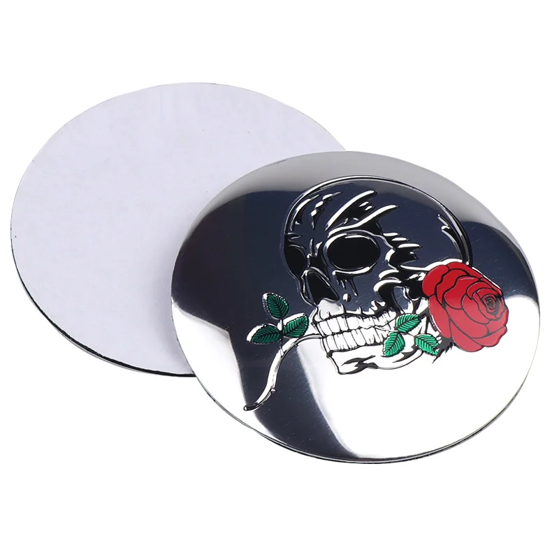 Car styling 4Pcs 56mm Cool Skull Roses Steering tire Wheel Center sticker Hub Cap Emblem Badge Decals Symbol accessories | Автомобили и
