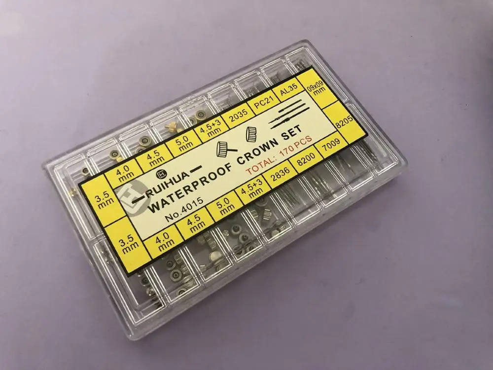 170 шт. золотые и серебряные короны часов из нержавеющей стали + стебли для ремонта