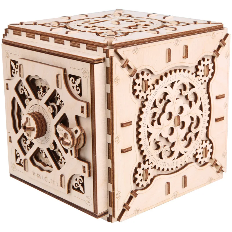 

Wooden Toy Mechanical Model Montessori 3d Jigsaw Puzzle Creative Assembly Jewelry Password Box Brinquedos Girlfriend Gift