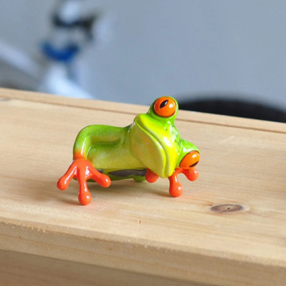 Креативные 3D смолы ремесло лягушка украшение фигурки орнамент статуя домашний декор сада настольная Полка для кухни фигурки, детские игрушки подарок