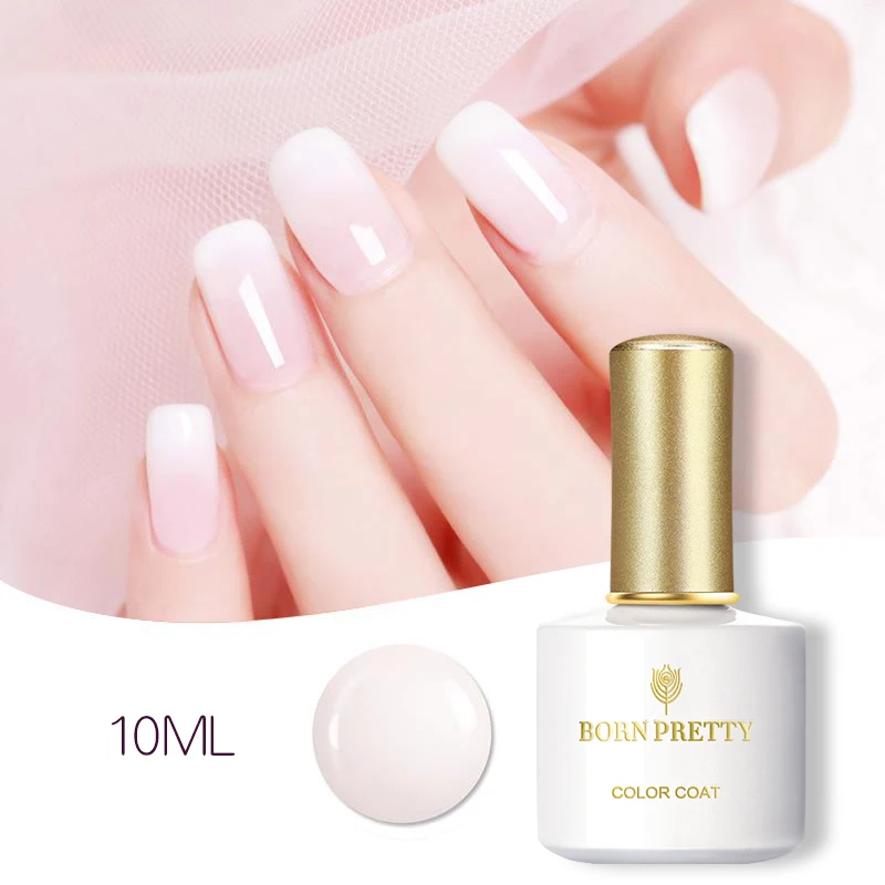 

BORN PRETTY 10ml Milky Jelly White Gel Nail Polish White Nail Art Soak Off Gel Polish Translucent Colorful UV LED Gel Varnish