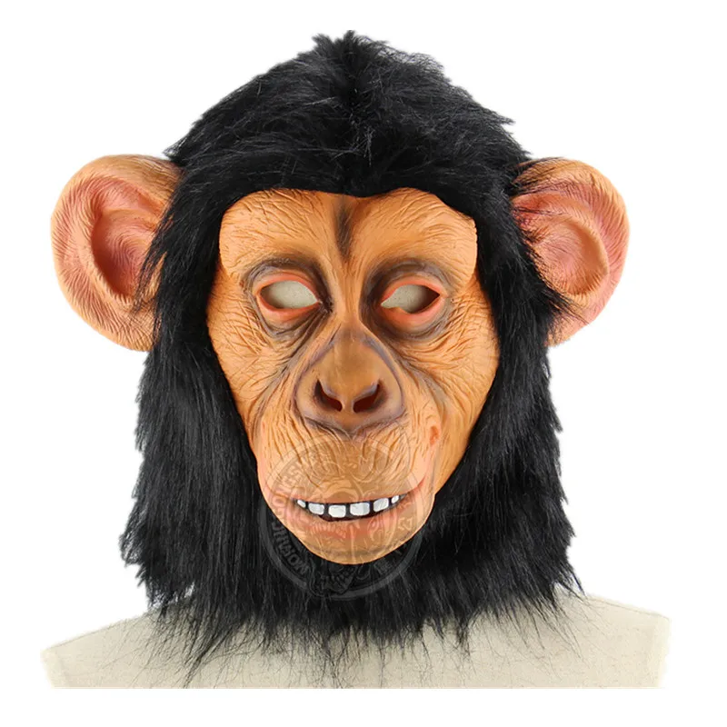 yellow ape Хэллоуин Маскарадная маска забавная жуткая Лошадь Единорог Альпака голубь резиновая маска животного латекс вечерние Панда Маска животного Дети вечерние - Цвет: yellow ape