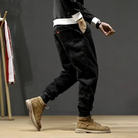 japanese style fashion men jeans loose spliced designer cargo pants hombre streetwear hip hop joggers wide leg harem trousers