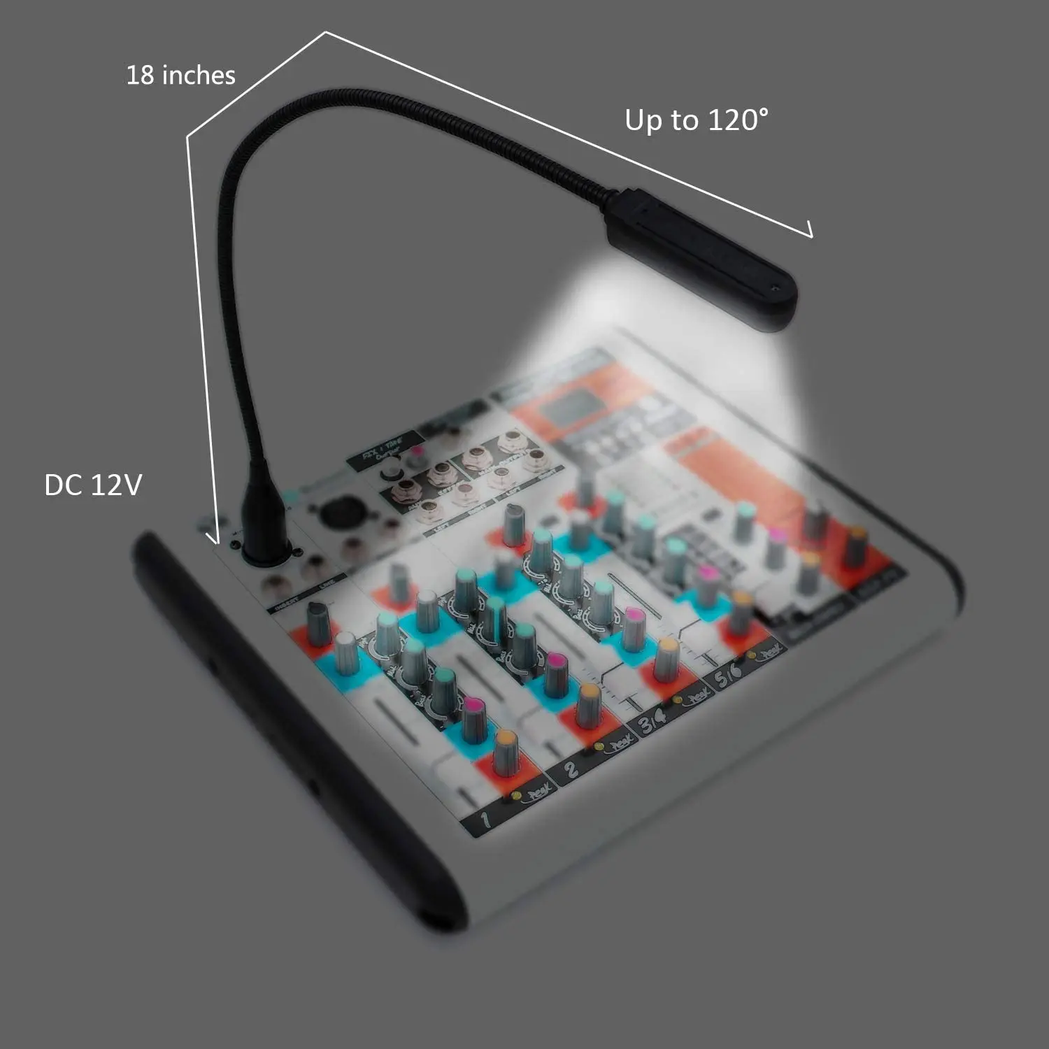 Гибкий светодиодный гусиная шея XLR Сделано в Китае лампа консоли 12 вольт 18 дюймов