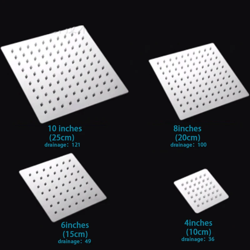 12/10/8/6/4 дюйма Большой Площади Тропический Душ Лейка для душа из Нержавеющая сталь