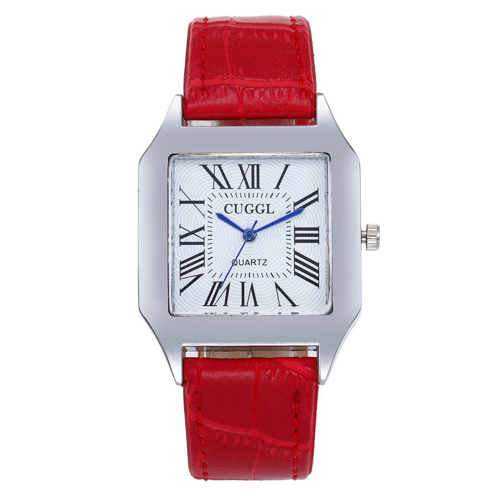 Часы мужские и женские квадратные модные брендовые кварцевые для влюбленных пар