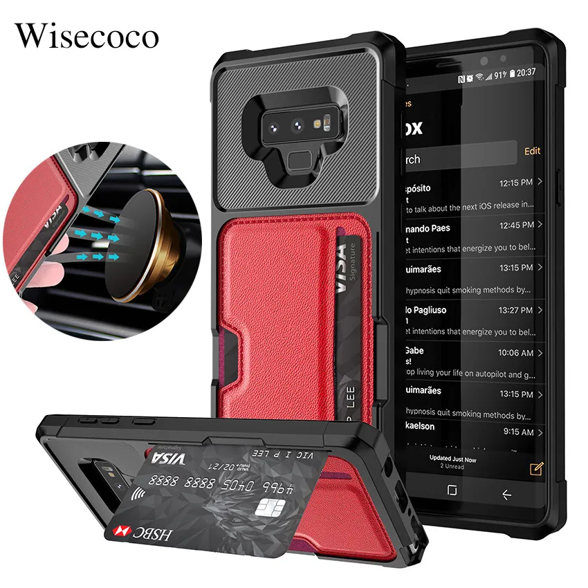 Роскошный чехол-кошелек для телефона Samsung Galaxy Note 9 S9 S10 Plus S10e Гибридный Силиконовый